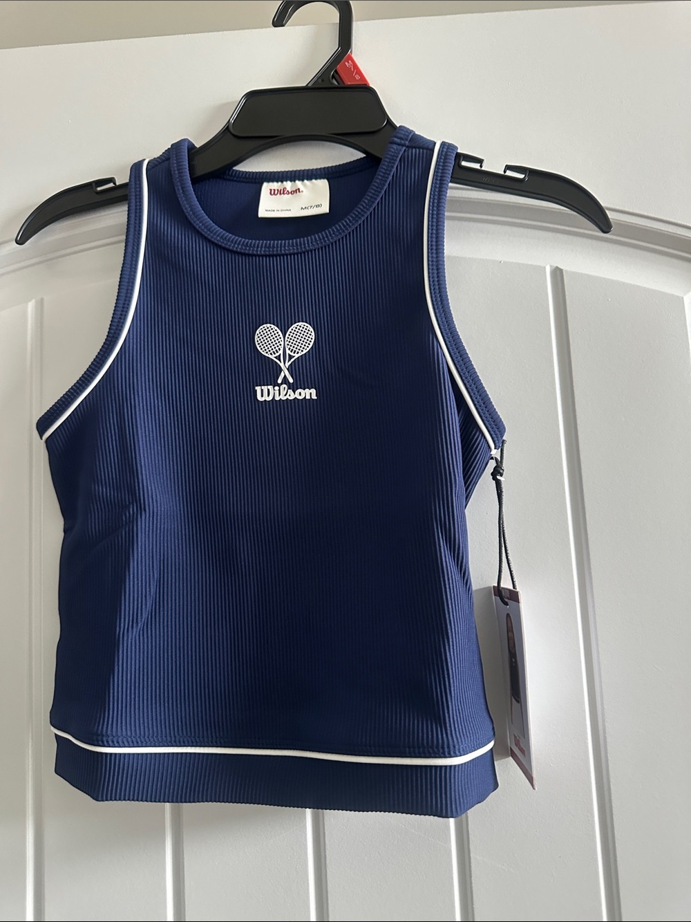 Wilson Navy Tank with White Piping and Tennis Logo